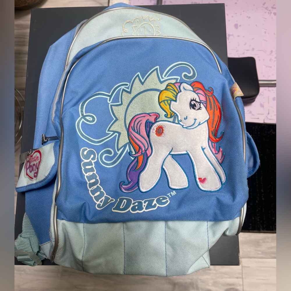 My Little Pony RARE VINTAGE 2003 Sunny Daze Pony Blue Canvas Backpack